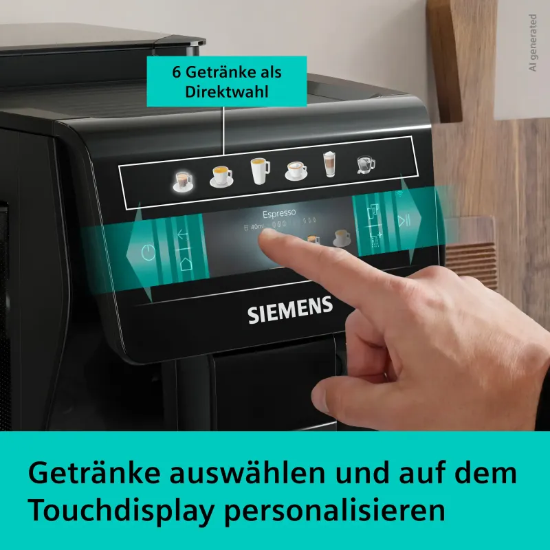 Siemens EQ600 iAroma TP601E09 coffee machine — view 3