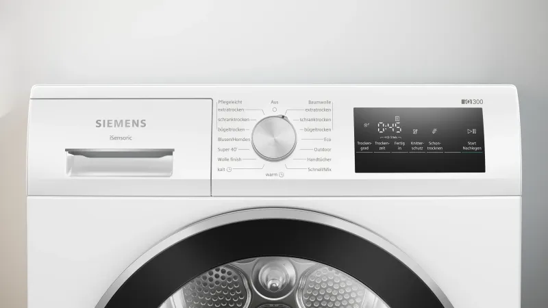 Siemens iQ300 WT45HV0EM tumble dryer — view 2